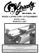 Grizzly G2891 Parts List