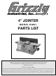 Grizzly H2801 Parts List