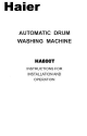 Haier HA800T Instructions For Installation And Operation Manual