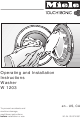 Miele W1203 Operating And Installation Instructions