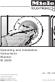 Miele Touchtronic W3039 Operating And Installation Manual
