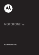 Motorola Motofone F3 Quick Start Manual