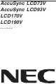 NEC AccuSync LCD73V User Manual
