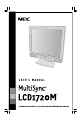 NEC MultiSync LCD1720M User Manual