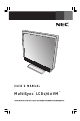 NEC MultiSync LCD1760VM User Manual