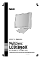NEC MultiSync LCD1850X User Manual