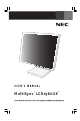 NEC MultiSync LCD1980SX User Manual