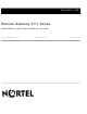 Nortel Remote Gateway 9110 Installation And Administration Manual