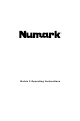 Numark MATRIX3 Operating Instructions Manual