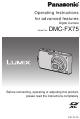 Panasonic Lumix DMC-FX75 Operating Instructions Manual