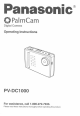 Panasonic PalmCam PV-DC1000 Operating Instructions Manual