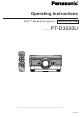 Panasonic DLP PT-D3500U Operating Instructions Manual