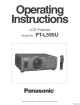 Panasonic PT-L595U Operating Instructions Manual