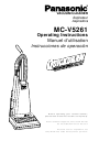 Panasonic MCV5261-MUL - UPRIGHT VACUUM PLAT Operating Instructions Manual