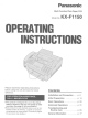 Panasonic KX-F1150 Operating Instructions Manual