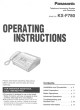 Panasonic KX-F780 Operating Instructions Manual