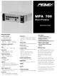 Peavey MPA 700 Specifications