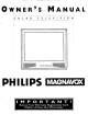 Philips COLOR TV 27 INCH TABLE TP2780C Owner's Manual