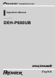 Pioneer Premier DEH-P600UB Operation Manual