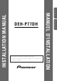 Pioneer DEH-P77DH Installation Manual