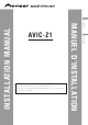 Pioneer AVIC-Z1 Installation Manual