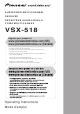 Pioneer VSX-518-K Operating Instructions Manual
