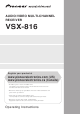 Pioneer VSX-816-K Operating Instructions Manual