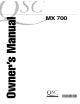 QSC MX-700 Owner's Manual