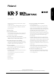 Roland KR-3 Owner's Manual