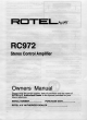 Rotel RC-972 Owner's Manual