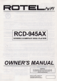Rotel RCD-945AX Owner's Manual