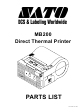 SATO MB200 Parts List