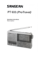 Sangean PT-633 Operating Instructions Manual