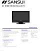 Sansui HDLCD2600 Specifications