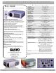 Sanyo PLC-XU46 Specifications