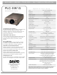 Sanyo PLC-XW15 Specification Sheet