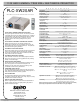 Sanyo PLC-XW20 Specification Sheet