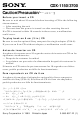 Sony CDX-1150 Cautions Leaflet