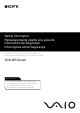 Sony VAIO VGN-NR245FN Safety Information Manual