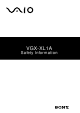 Sony VAIO VGX-XL1A Safety Information Manual