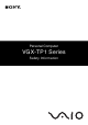 Sony VAIO VGX-TP1 Series Safety Information Manual
