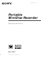 Sony MZ-R37 Operating Instructions Manual