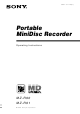 Sony MZ-R90 Operating Instructions Manual