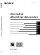 Sony MZ-R55 Operating Instructions Manual