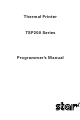 Star Micronics TSP200 Series Programmer's Manual