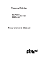 Star Micronics TSP400 Series Programmer's Manual