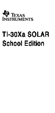 Texas Instruments TI-30Xa Solar School Edition User Manual