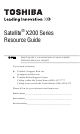 Toshiba Satellite X200-AA3 Resource Manual