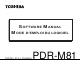 Toshiba PDR-M81 Software Manual