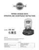 Toyostove DC-60 Operating And Maintenance Instructions Manual